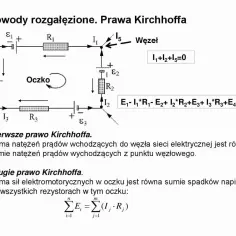 Drugie prawo Kirchhoffa: wzór opisujący sumę sił elektromotorycznych i spadków napięć w oczku obwodu elektrycznego.